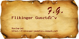 Flikinger Gusztáv névjegykártya